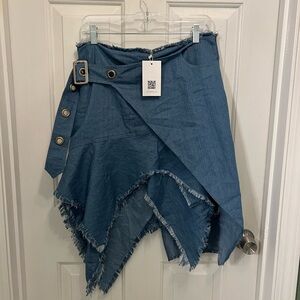 Blue Asymmetrical Denim Skirt Size M